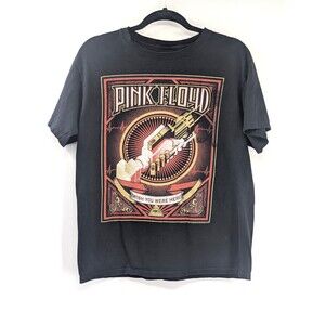 Pink Floyd Wish You Were Here Distressed Black Band Short Sleeve T-Shirt Sz Med